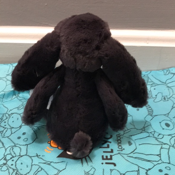 Jellycat SMALL Bashful Inky Bunny Plush Soft 8" Black Charcoal NWT - Picture 3 of 8